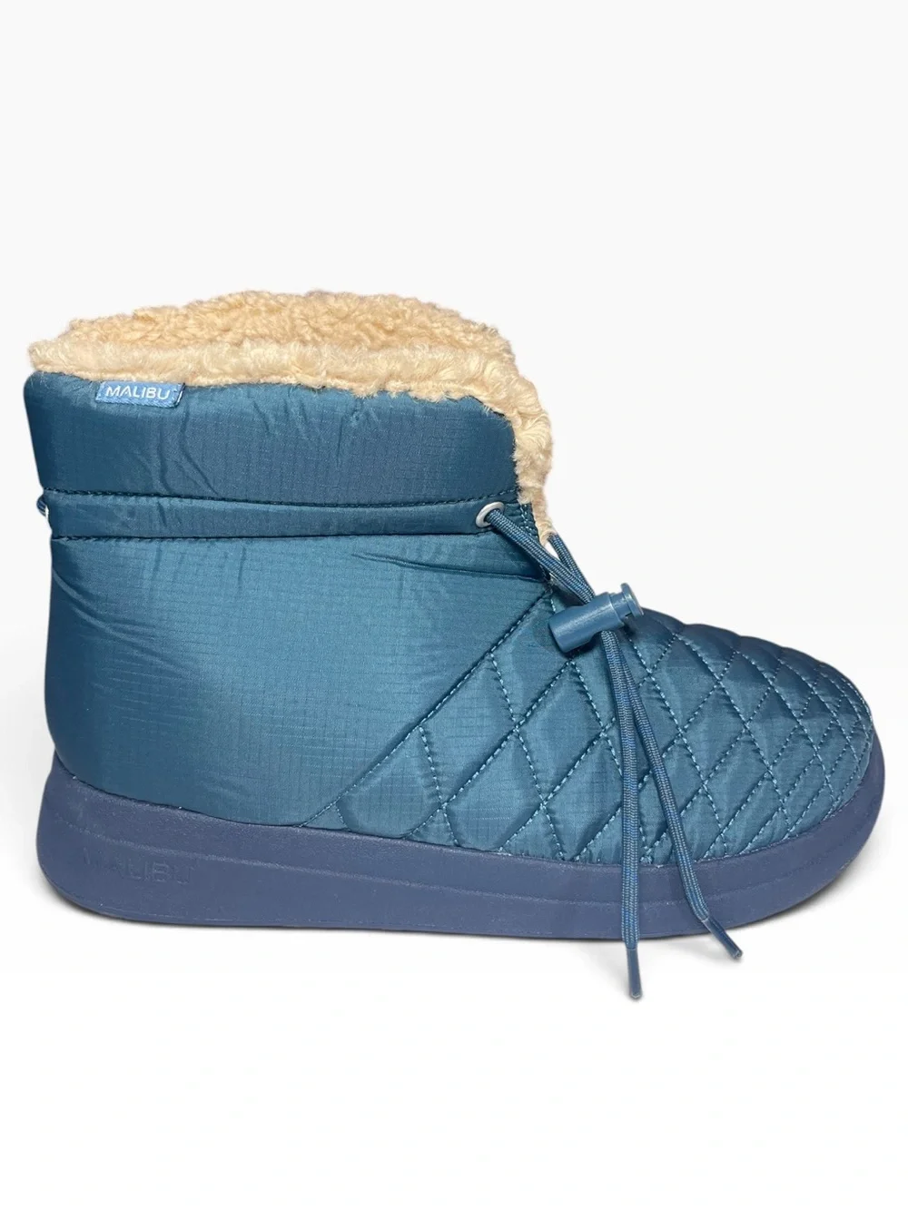 Malibu Sandals Chukka Boots Blue Vegan Drawstring Quilted Shoes Mens US 8 NEW